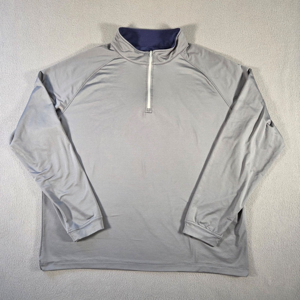 Peter Millar 1/4 Zip Mens 2XL Grey Golf Performance Stretch Pullover Crown
